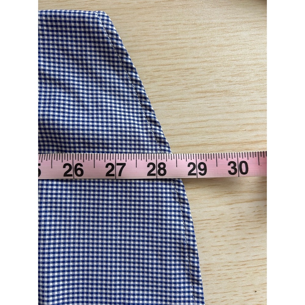 Mizzen+Main Button Down Mens L Blue Gingham Spinnaker‎ Trim Fit Performance - Picture 4 of 8